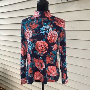 Croft & Barrow Floral Mock Neck Long Sleeve